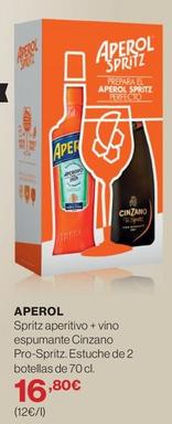 Oferta de Aperol - Spritz Aperitivo + Vino Espumante Cinzano Pro-Spritz por 16,8€ en Supercor