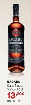 Oferta de Bacardi - Carta Negra 3 Años por 13,2€ en Supercor