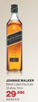 Oferta de Johnnie Walker - Black Label. Escocés 12 Años por 29,99€ en Supercor