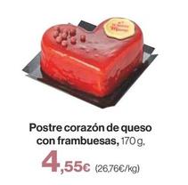 Oferta de Postres Corazon De Queso Con Frambuesas por 4,55€ en Supercor