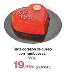 Oferta de Tarta Corazon De Queso Con Frambuesas por 19,99€ en Supercor