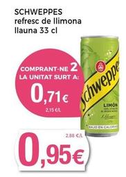 Oferta de Schweppes - Refresc De Llimona por 0,95€ en Keisy