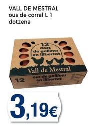 Oferta de Vall De Mestral - Ous De Corral L 1 Dotzena por 3,19€ en Keisy
