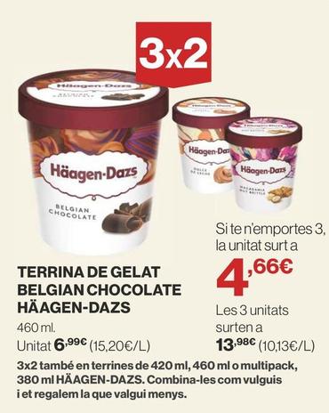 Oferta de Häagen-dazs - Terrina De Gelat Belgian Chocolate por 6,99€ en Supercor Exprés