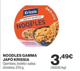 Oferta de Krissia - Noodles Gama Japo por 3,49€ en Supercor Exprés