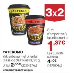 Oferta de Yakisoba - Yatekomo por 2,05€ en Supercor Exprés
