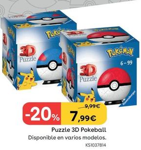 Oferta de Puzzle 3d Pokeboll por 7,99€ en ToysRus