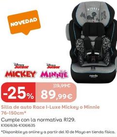 Oferta de Minnie - Silla De Auto Race I-luxe por 89,99€ en ToysRus