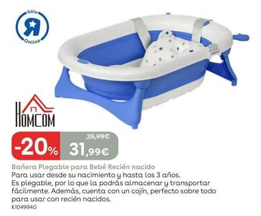 Oferta de Homcom - Bañera Plegable Para Bebé Recién Nacido por 31,99€ en ToysRus