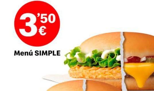Oferta de  por 3,5€ en McDonald's