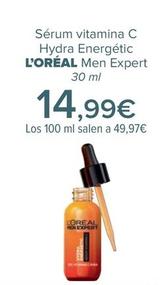 Oferta de L’ORÉAL - Sérum Vitamina C Hydra Energétic Men Expert por 14,99€ en Carrefour