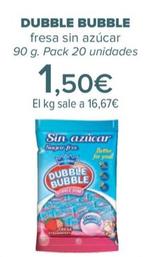 Oferta de Dubble Bubble -   fresa sin azúcar por 1,5€ en Carrefour