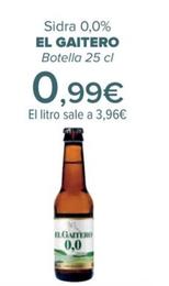 Oferta de EL GAITERO - Sidra 0,0%   por 0,99€ en Carrefour