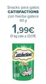 Oferta de CATISFACTIONS - Snacks Para Gatos Con Hierba Gatera por 1,99€ en Carrefour