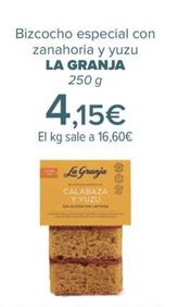 Oferta de LA GRANJA - Bizcocho especial con  zanahoria y yuzu   por 4,15€ en Carrefour