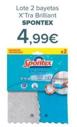 Oferta de SPONTEX - Lote 2 bayetas  X’Tra Brilliant   por 4,99€ en Carrefour
