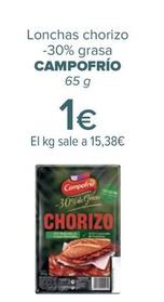 Oferta de CAMPOFRÍO - Lonchas chorizo  -30% grasa   por 1€ en Carrefour