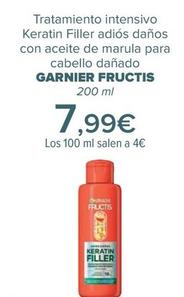 Oferta de GARNIER - Tratamiento intensivo  Keratin Filler adiós daños  con aceite de marula para  cabello dañado  FRUCTIS por 7,99€ en Carrefour