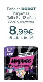 Oferta de DODOT  - Pañales Ninjamas Talla 8 A 12 Años por 8,99€ en Carrefour