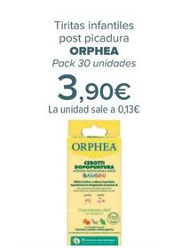Oferta de ORPHEA - Tiritas infantiles  post picadura   por 3,9€ en Carrefour