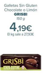 Oferta de GRISBI - Galletas Sin Gluten Chocolate o Limón  por 4,19€ en Carrefour