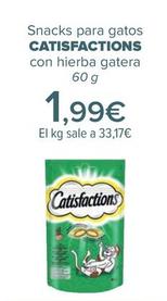 Oferta de CATISFACTIONS - Snacks Para Gatos Con Hierba Gatera por 1,99€ en Carrefour