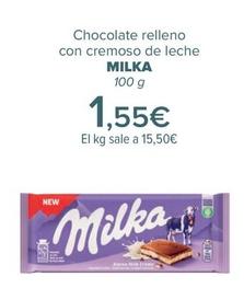Oferta de Milka - Chocolate relleno con cremoso de leche  por 1,55€ en Carrefour