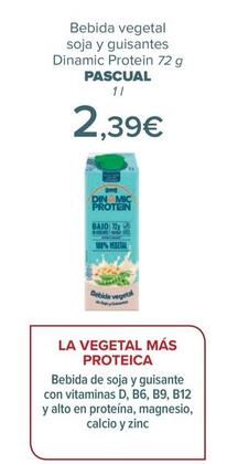 Oferta de Pascual - Bebida Vegetal Soja Y Guisantes Dinamic Protein  por 2,39€ en Carrefour