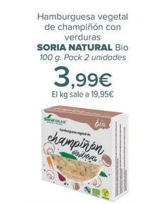 Oferta de SORIA NATURAL - Hamburguesa vegetal  de champiñón con verduras Bio por 3,99€ en Carrefour
