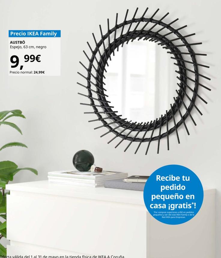 Oferta de Austbo - Espejo , 63 Cm , Negro por 9,99€ en IKEA