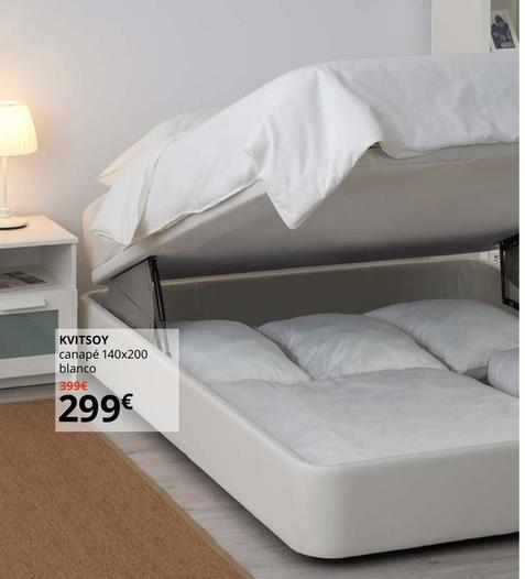 Oferta de Kvitsoy - Canapé 140x200 Blanco por 299€ en IKEA