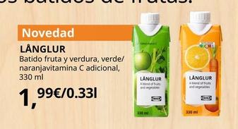 Oferta de Langlur - Batido Fruta Y Verdura, Verde/ Naranjavitamina C Adicional, 330ml por 1,99€ en IKEA