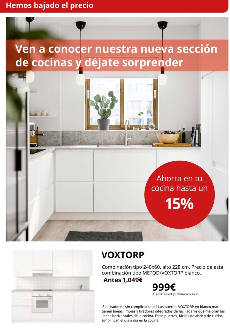 Oferta de Voxtorp - Combinacion Tipo 240x60, Alto 228 Cm. Precio De Esta Combinacion Tipo Metod/Voxtorp Blanco por 999€ en IKEA