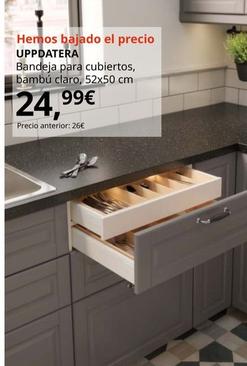 Oferta de Uppdatera - Bandeja Para Cubiertos, Bambu Claro, 52x50 Cm por 24,99€ en IKEA