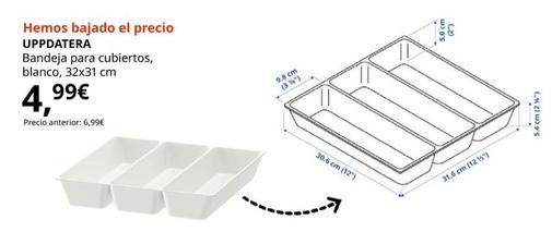 Oferta de Uppdatera - Bandeja Para Cubiertos, Blanco, 32x31 Cm por 4,99€ en IKEA