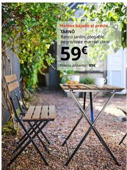 Oferta de Tarno - Banco Jardín, Plegable Negro/Tinte Marrón Claro por 59€ en IKEA