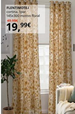 Oferta de Flentimotej - Cortina , 1 Par 145x300 Motivo Floral por 19,99€ en IKEA