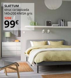 Oferta de Slattum - Struc Ca Tapizada 140x200 Knisa Gris por 99€ en IKEA