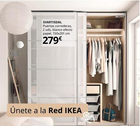 Oferta de Svartisdal - Puertas Correderas, 2 Uds, Blanco Efecto Papel, 150x201 cm  por 279€ en IKEA