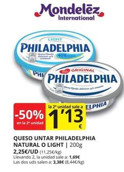 Oferta de Philadelphia - Queso Untar Natural por 2,25€ en Supermercados MAS