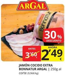 Oferta de Argal - Jamón Cocido Extra Bonnatur por 2,49€ en Supermercados MAS