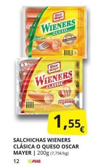 Oferta de Oscar Mayer - Salchichas Wieners Clásica por 1,55€ en Supermercados MAS
