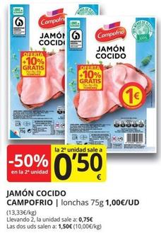 Oferta de Campofrío - Jamón Cocido por 1€ en Supermercados MAS