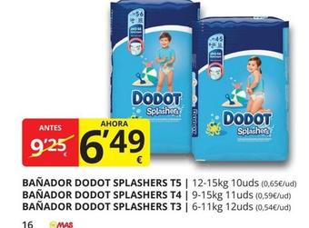 Oferta de Dodot - Bañador Splashers por 6,49€ en Supermercados MAS