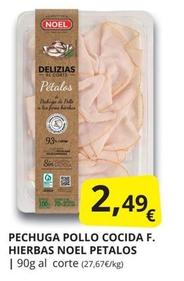 Oferta de Noel - Pechuga Pollo Cocida F. Hierbas Petalos por 2,49€ en Supermercados MAS