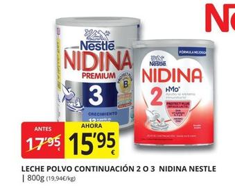 Oferta de Nestlé - Leche Polvo Continuación 2 O 3 Nidina por 15,95€ en Supermercados MAS