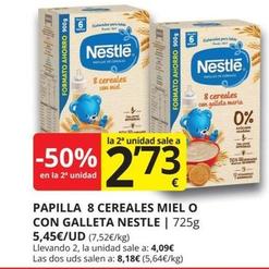 Oferta de Nestlé - Papilla 8 Cereales Miel O Con Galleta por 5,45€ en Supermercados MAS
