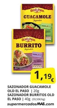 Oferta de Old El Paso - Sazonador Guacamole/Burritos por 1,19€ en Supermercados MAS