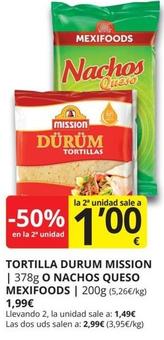 Oferta de Mexifoods - Tortilla Durum Mission por 1,99€ en Supermercados MAS