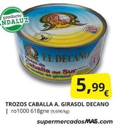 Oferta de Usisa - Trozos Caballa A. Girasol Decano por 5,99€ en Supermercados MAS